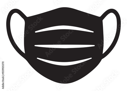 face masks logo silhouette vector, face masks logo icon silhouette, virus illustration medical silhouette logo face masks logo silhouette vector on a white background.