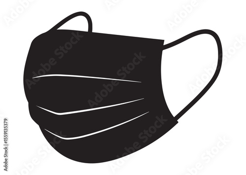 face masks logo silhouette vector, face masks logo icon silhouette, virus illustration medical silhouette logo face masks logo silhouette vector on a white background.