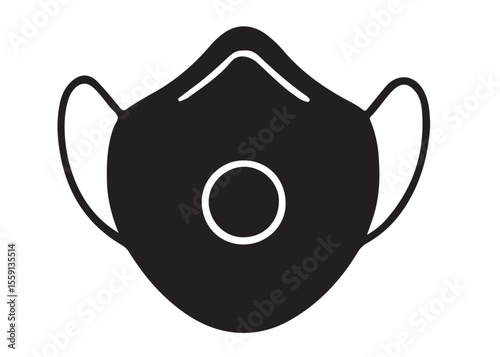 face masks logo silhouette vector, face masks logo icon silhouette, virus illustration medical silhouette logo face masks logo silhouette vector on a white background.