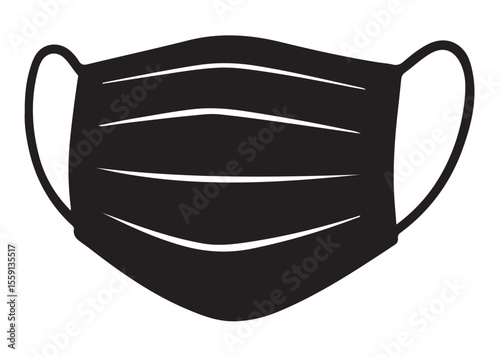 face masks logo silhouette vector, face masks logo icon silhouette, virus illustration medical silhouette logo face masks logo silhouette vector on a white background.