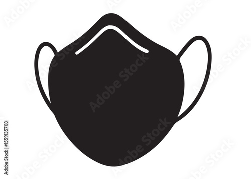 face masks logo silhouette vector, face masks logo icon silhouette, virus illustration medical silhouette logo face masks logo silhouette vector on a white background.