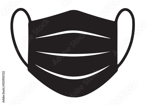 face masks logo silhouette vector, face masks logo icon silhouette, virus illustration medical silhouette logo face masks logo silhouette vector on a white background.