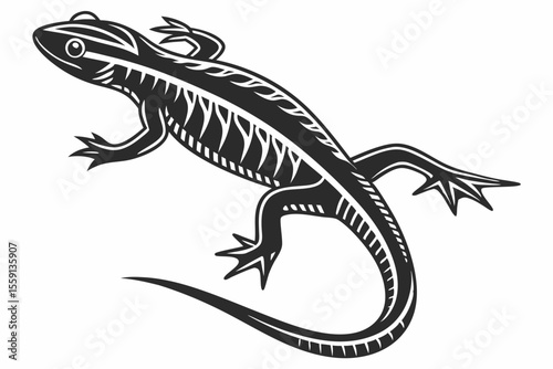 newt sihouette black vector