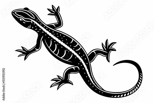 newt sihouette black vector