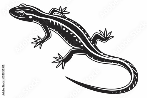 newt sihouette black vector