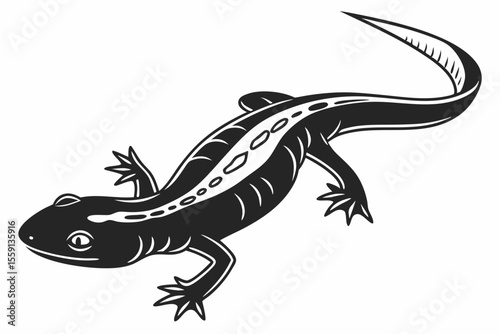 newt sihouette black vector