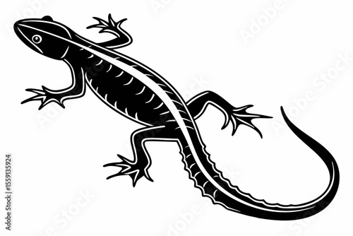 newt sihouette black vector