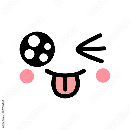 うるうるおめめのウインクしている可愛い顔の絵文字