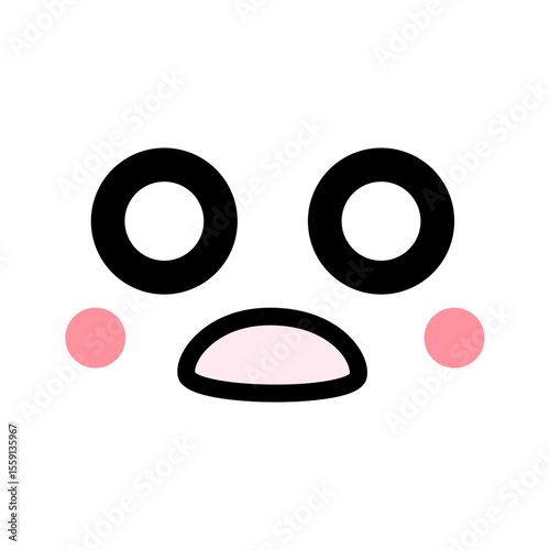 びっくりして白目の可愛い顔の絵文字