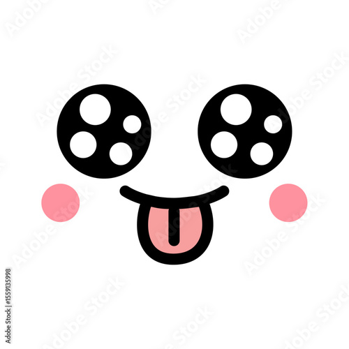 うるうるおめめのベロを出した可愛い顔の絵文字