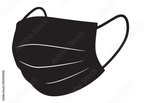 face masks logo silhouette vector, face masks logo icon silhouette, virus illustration medical silhouette logo face masks logo silhouette vector on a white background.