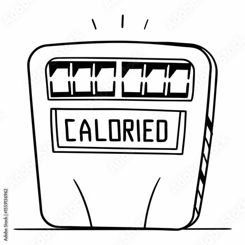 Hand drawn calorie meter calories scale
