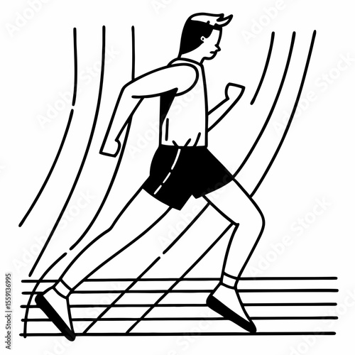 Man jogging with upright posture running athlete