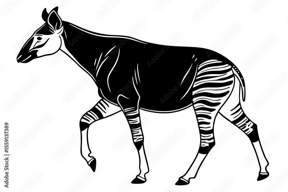 Obraz premium okapi sihouette black vector