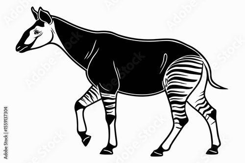 okapi sihouette black vector