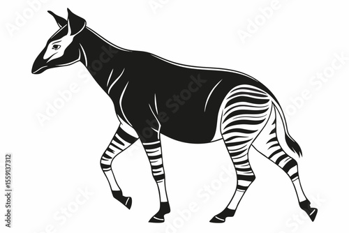 okapi sihouette black vector