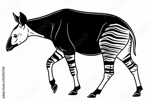 okapi sihouette black vector