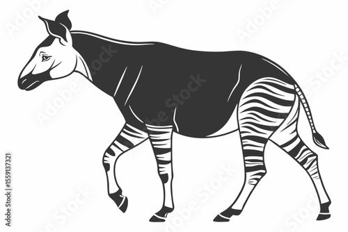 okapi sihouette black vector