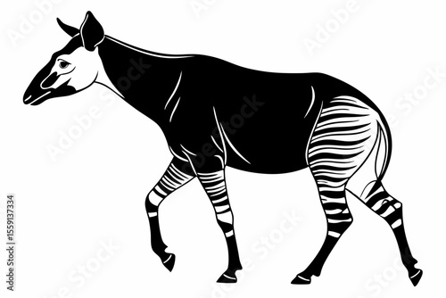 okapi sihouette black vector