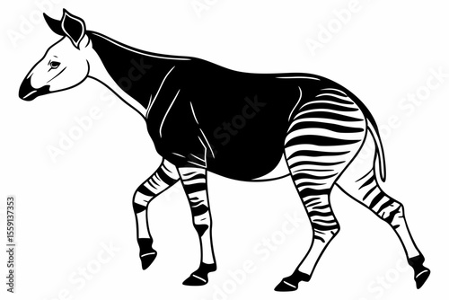okapi sihouette black vector