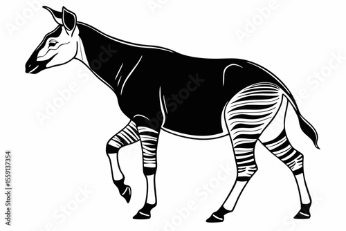 okapi sihouette black vector