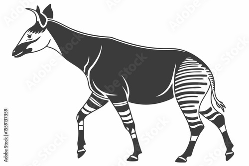 okapi sihouette black vector