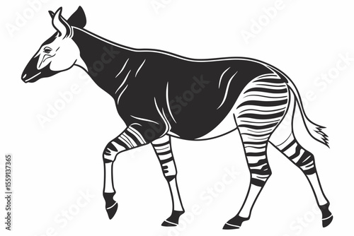 okapi sihouette black vector