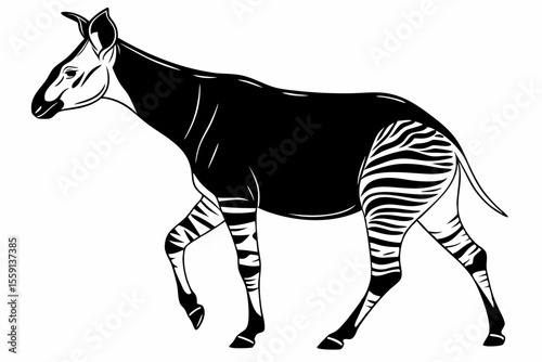 okapi sihouette black vector
