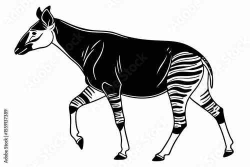 okapi sihouette black vector
