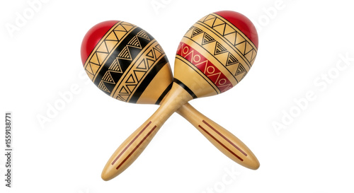 Tableau sur toile Isolated pair of maracas instrument