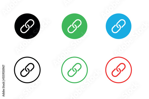 Versatile Link Icons Six Colorful Variations for Websites and Applications - Free Download