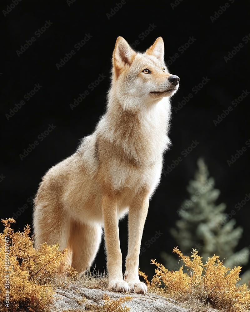 Obraz premium Majestic Coyote on Rocky Outcrop