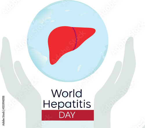 celebrating world hepatitis day vector design on white 