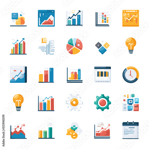 Business-oriented icon set for startups and presentations.

