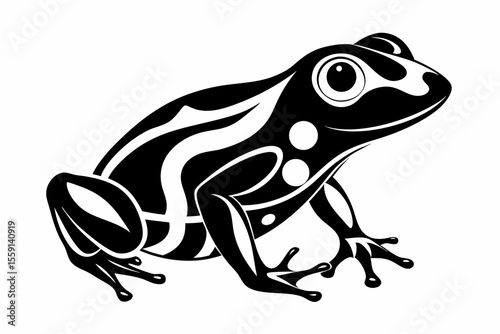 poison dart frog sihouette black vector