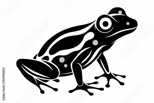 poison dart frog sihouette black vector