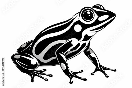 poison dart frog sihouette black vector