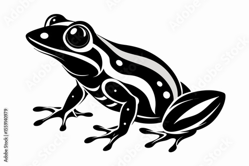 poison dart frog sihouette black vector