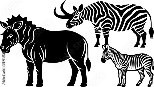 Vector Silhouette Animal Sets.