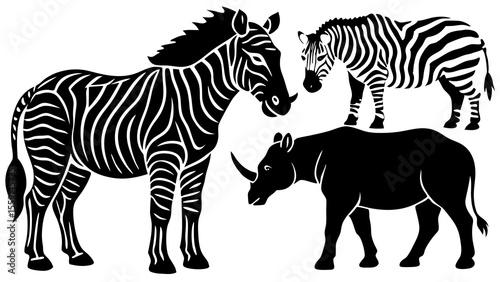 Vector Silhouette Animal Sets.