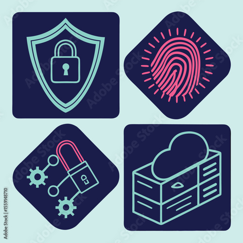 Data Security and Privacy Protection Icons