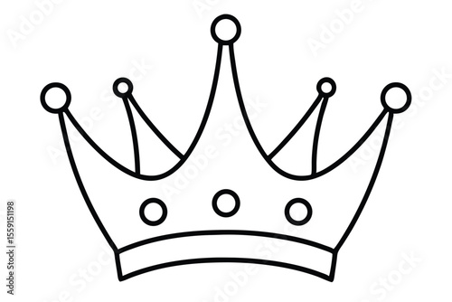 crown Line art king or queen crown vector illustration