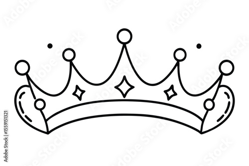 crown Line art king or queen icon crown vector illustration