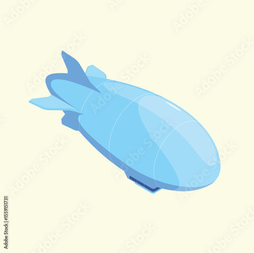 Stunning Isometric Illustration of a Futuristic Airship  A Modern Take on Classic Blimp Design