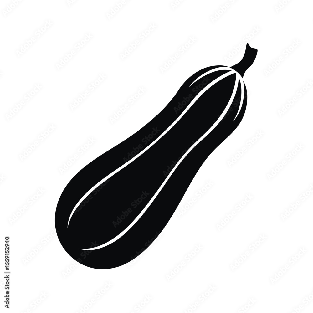 Silhouette zucchini squash icon for organic vegetable Silhouette zucchini squash icon for organic vegetable