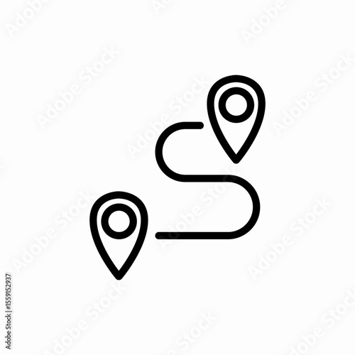 location pin route direction icon vector sign