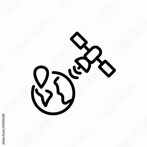 location pin world globe icon vector sign
