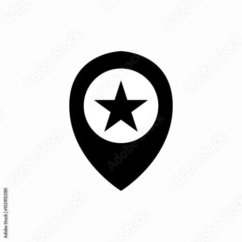 location pin favorite star icon vector sign