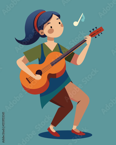 As his fingers moved the strings my heartache grew stronger the pain becoming unbearable.. Vector illustration