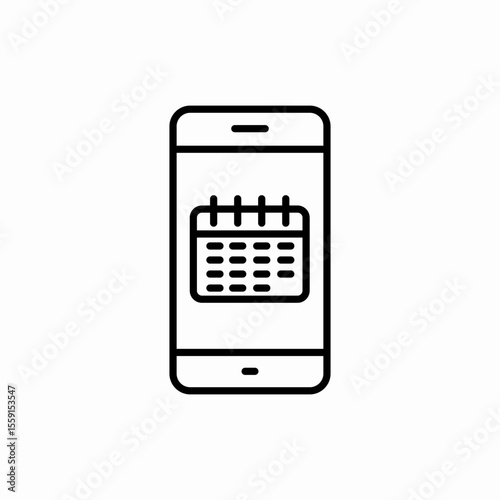 mobile calendar schedule reminder icon vector sign